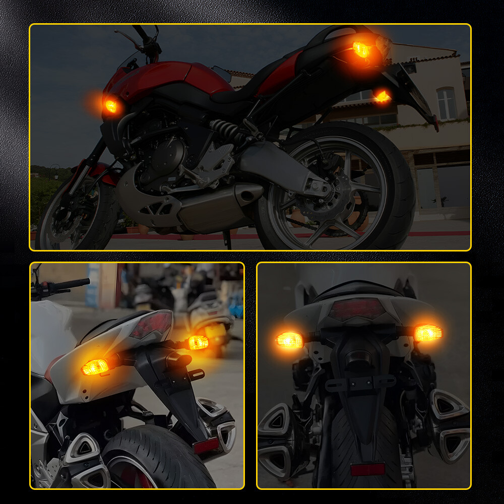 4x Front+Rear Clear Turn Signal Indicator Lamp For Kawasaki KLR 650 KLR650 08-17