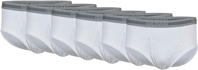 Gildan Men's Underwear Briefs, Multipack, White (6-Pack), Medium