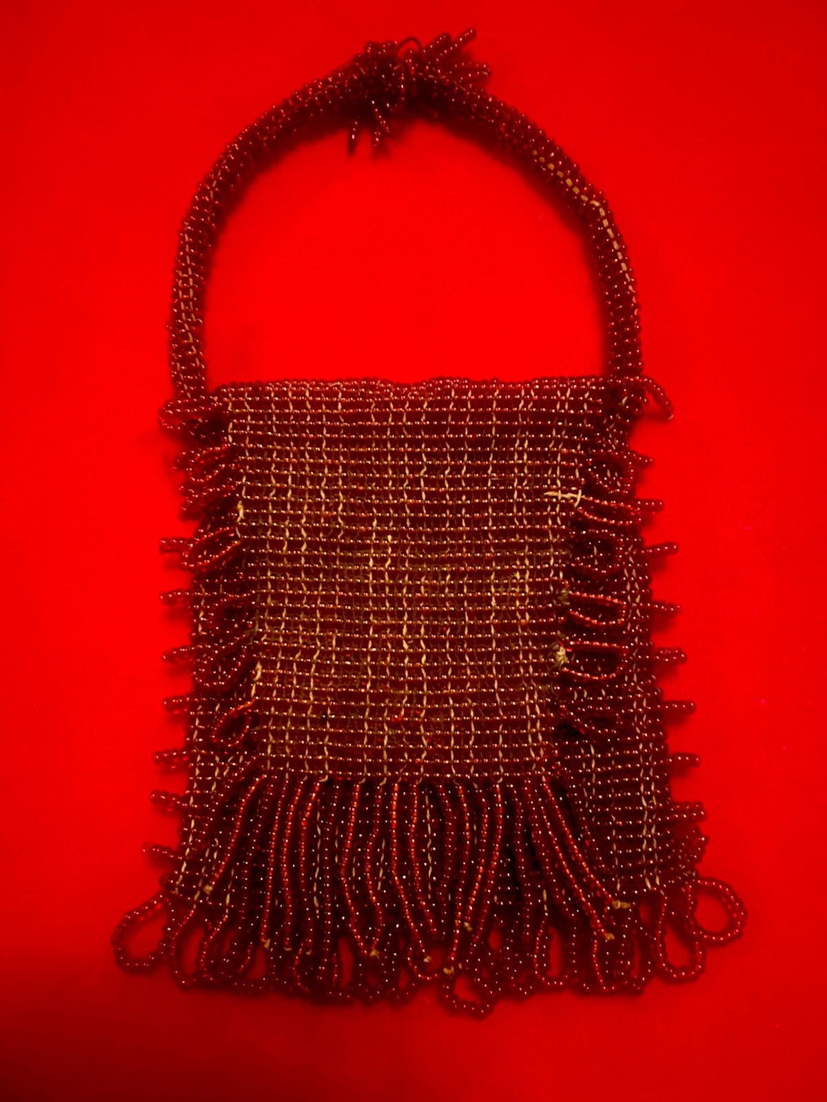 Antique Native American fully beaded Medicine or Amulet Bag