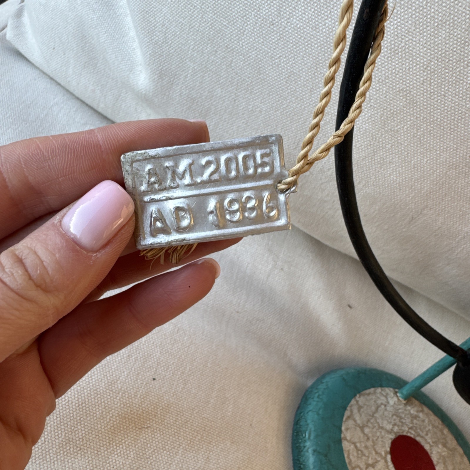 Flying Ace Sky Hook 18" Airplane Metal Plane Balance Folk Art Teeter Totter Toy