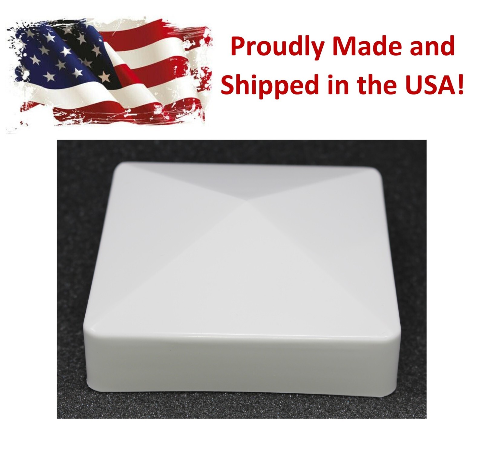 Fence Post Pvc or Vinyl Cap Plastic White True 4 x 4 pyramid  4x4 100 MM