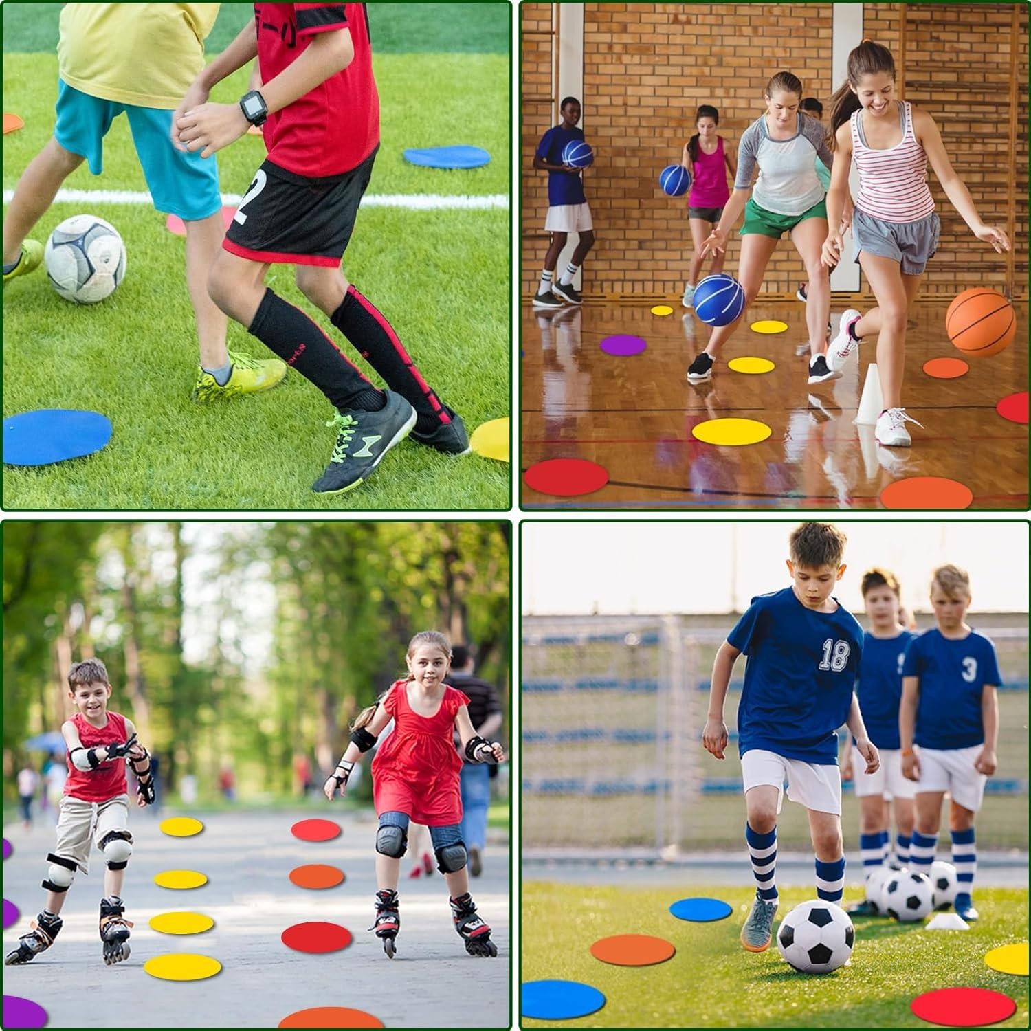 Poly Spot Markers Non-Slip Rubber Agility Dots for Sports (Set of 18)