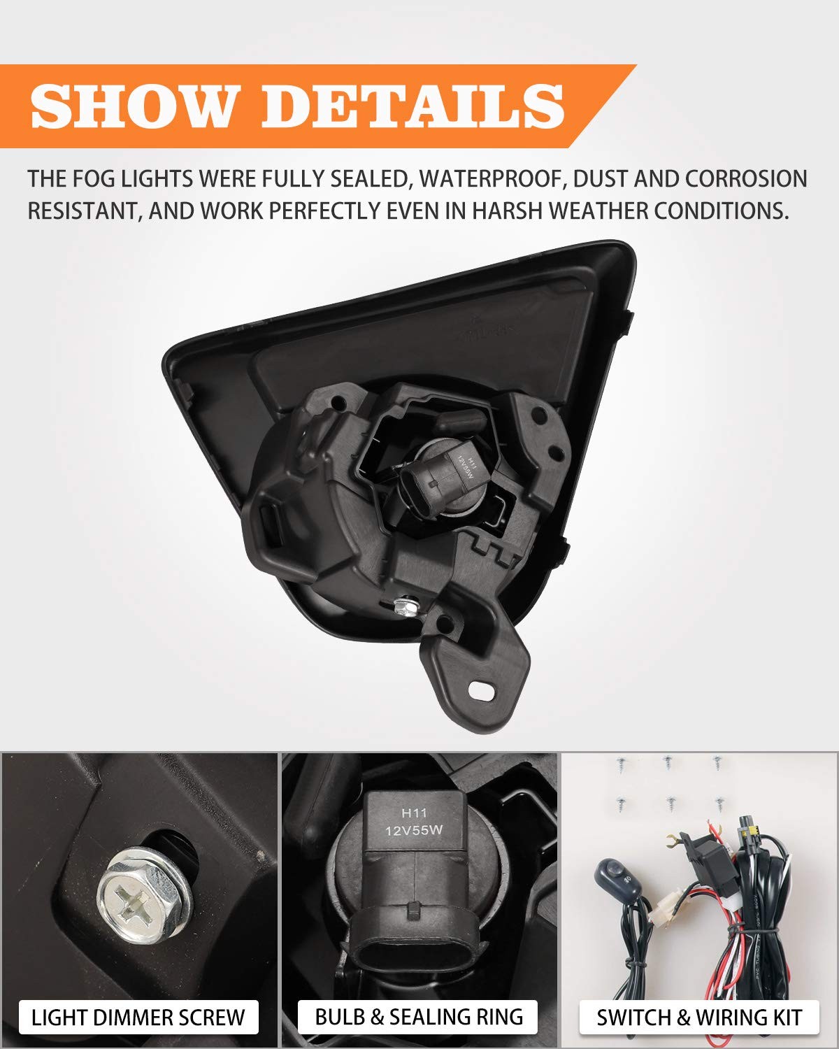 Fog Light Assembly for 2013 2014 2015 Mazda CX-5 With Clear Lens 2PCS OEM