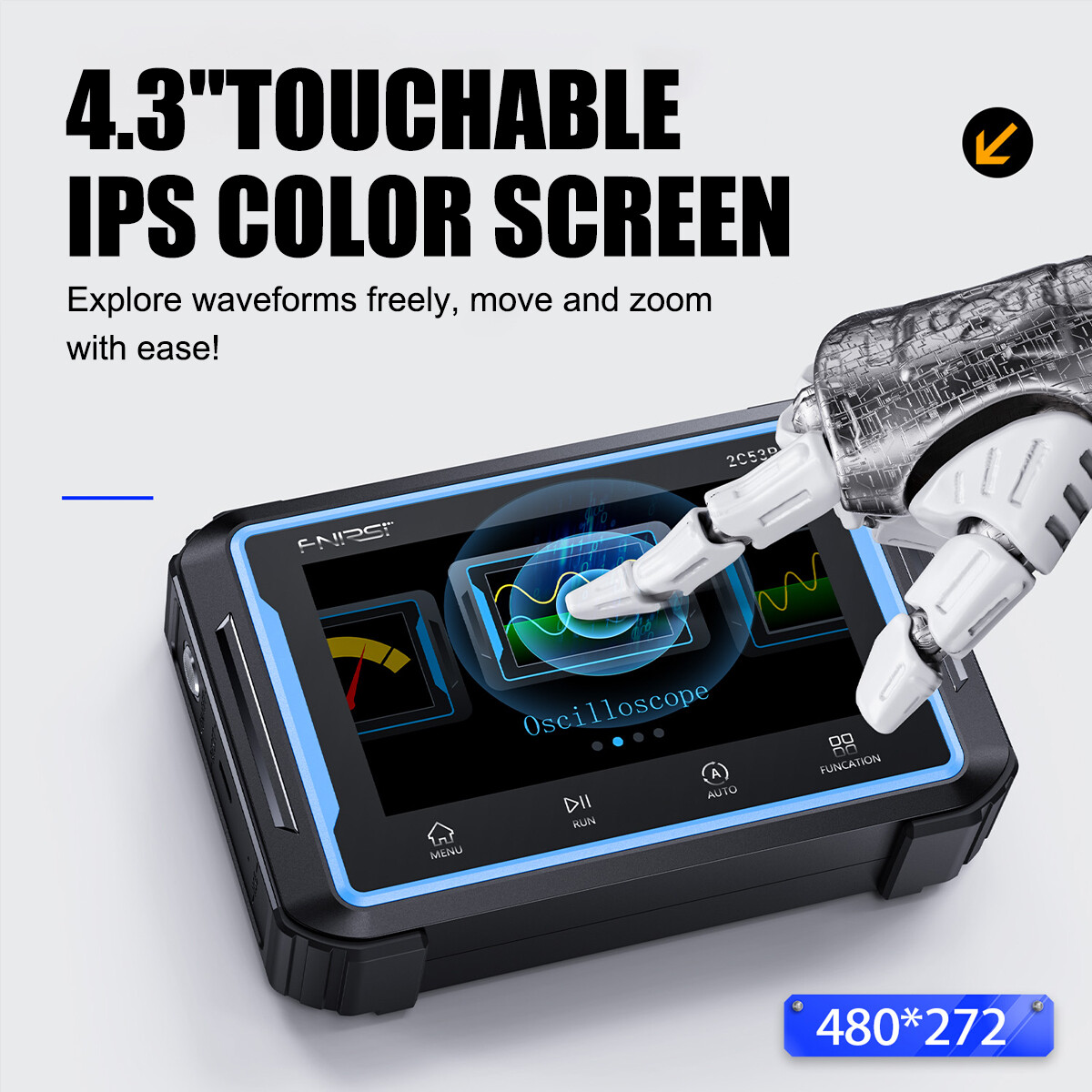 FNIRSI 2C53P Handheld Digital Oscilloscope Multimeter Signal Generator IPS Touch