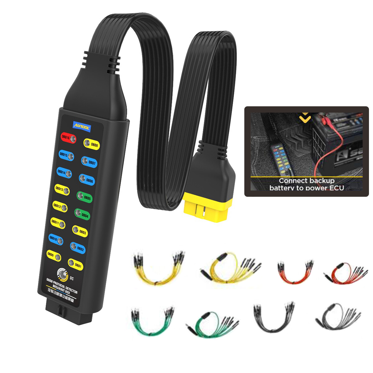 OBD2 Breakout Box OBDII Protocol Detector Car CAN Test Box Diagnosis Scan Tool