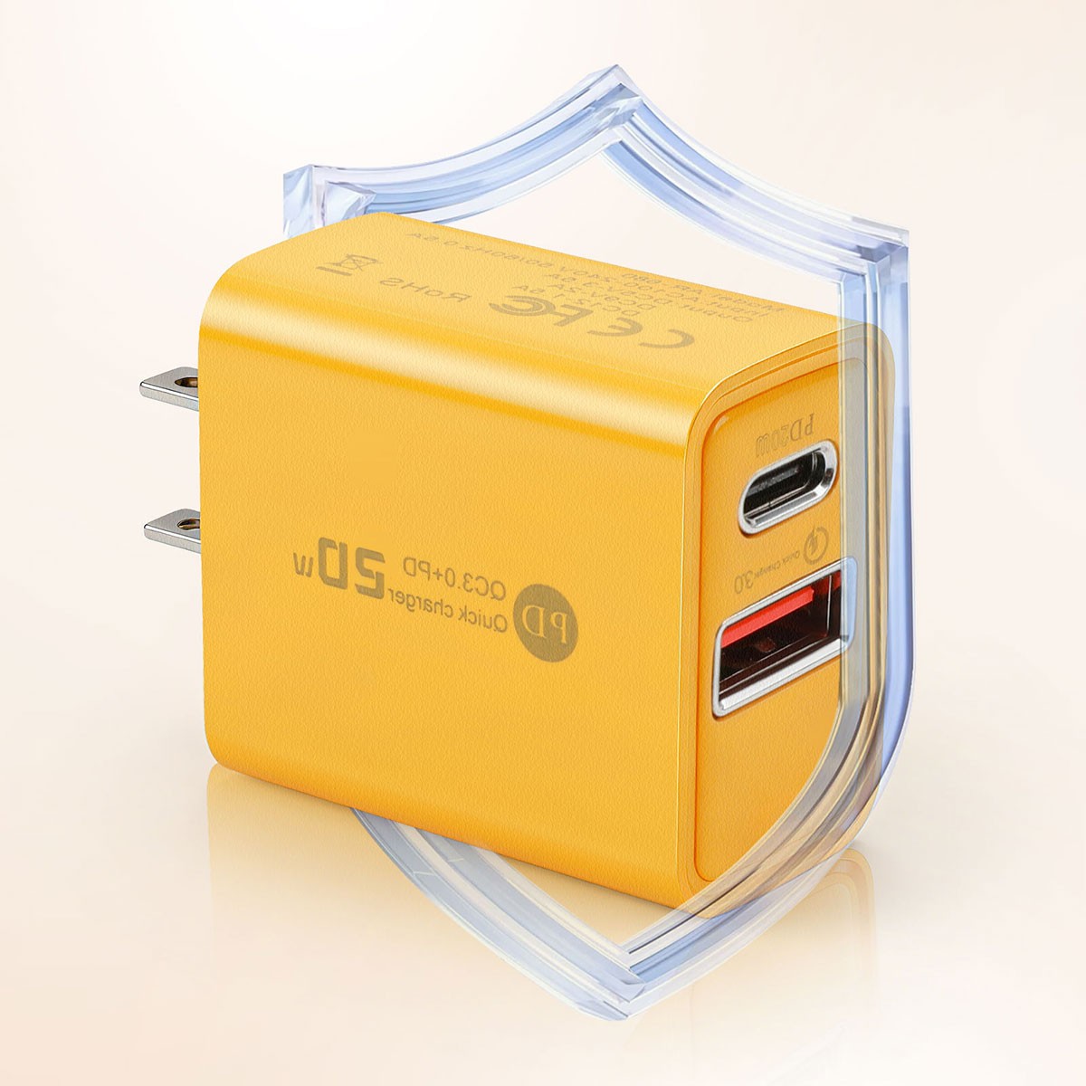 20W Fast Charger Block USB+Type C Wall Power Adapter For iPhone 16e 15 14 13