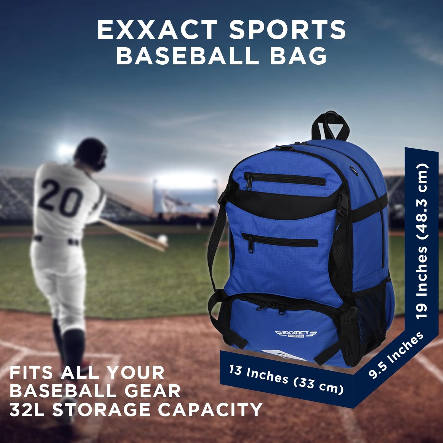 Exxact Sports Baseball Bag for Adults - Softball Baseball Helmet Bag