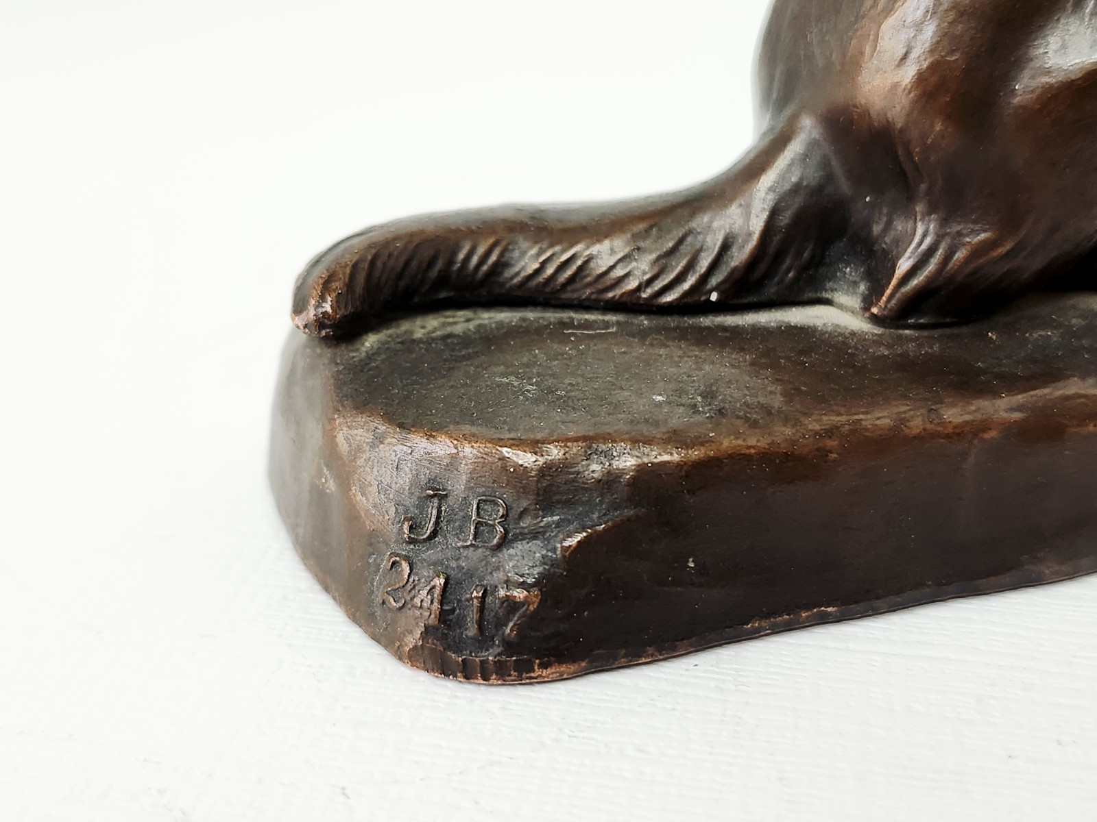 Antique Jennings Brothers Bronze Metal German Shepard Figurine JB 2417