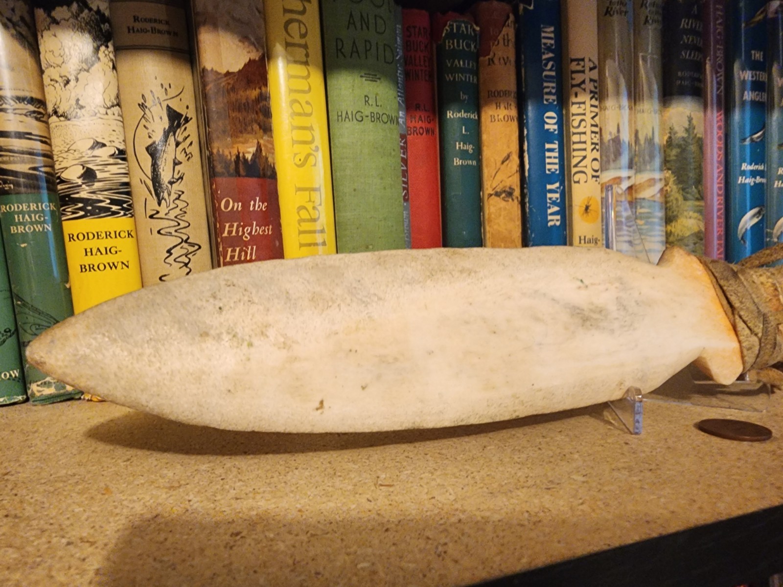 Early 20th Cent. Alaska Inuit Snow Cutting Knife Authentic Carved Blade