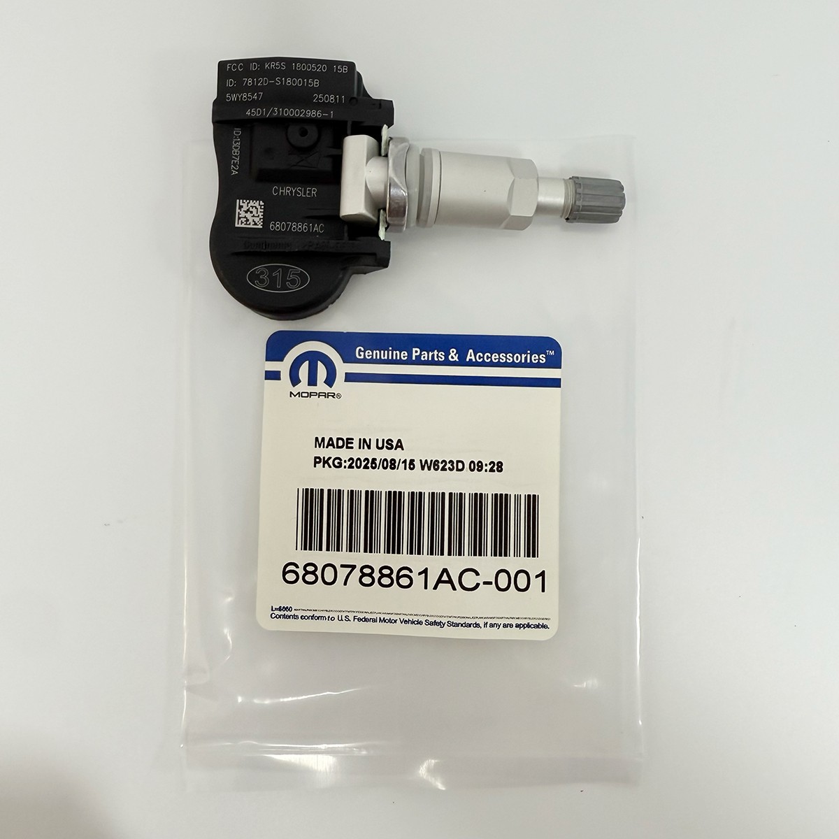 4Pcs New 68078861AC Programmed Tire Pressure Sensor TPMS for Chrysler Dodge Jeep