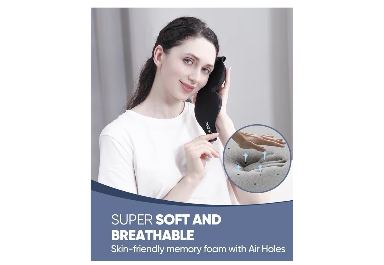 MZOO Luxury Sleep Eye Mask for Side Sleeper Men Women, Zero Eye Pressure 3D Mask