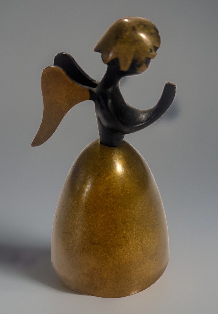 Walter Bosse Praying Angel Bell Cherub Hagenauer Brass Bronze Mid Century Decor