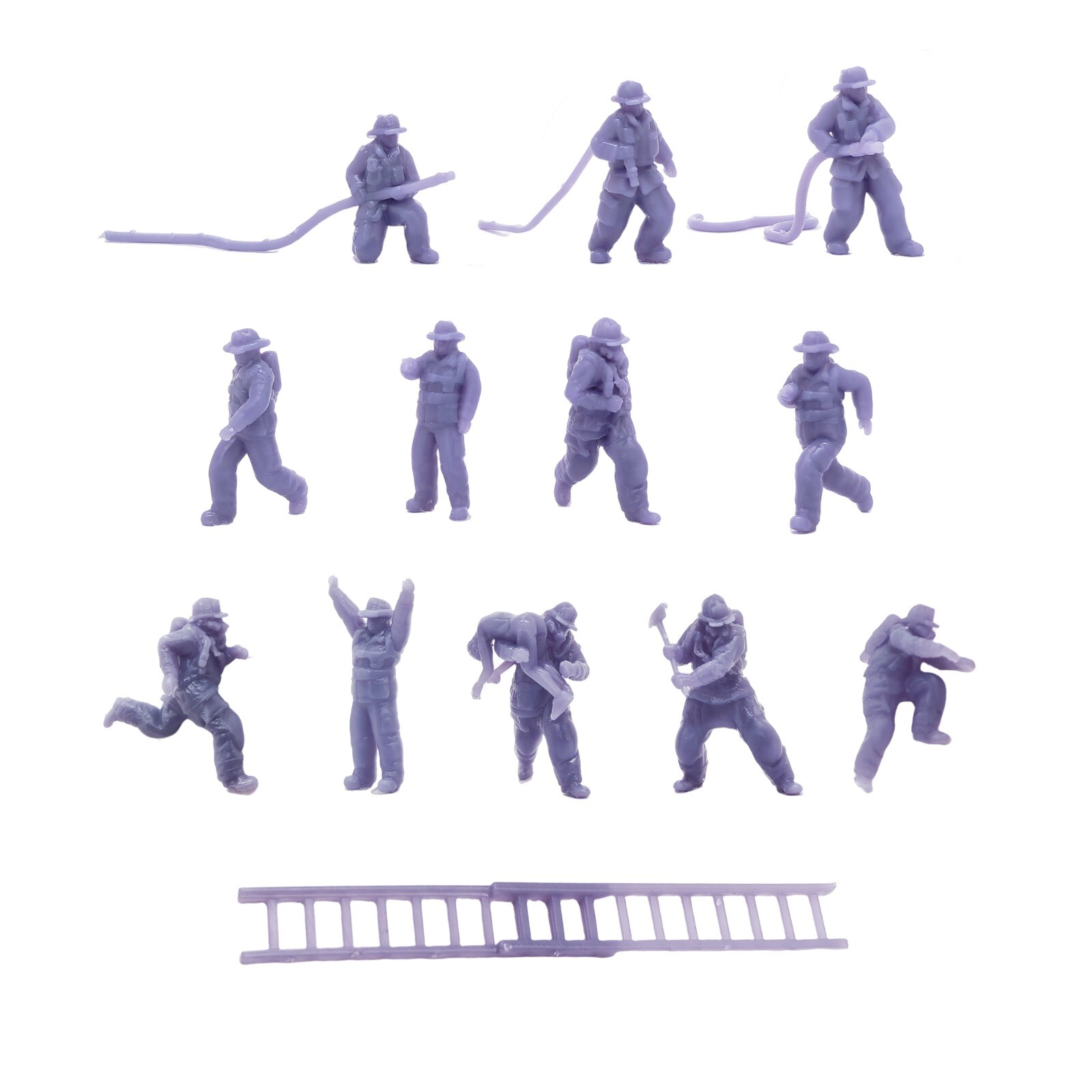 Outland Models Miniatures Firemen Firefighter Figure Set 1:64 S Scale