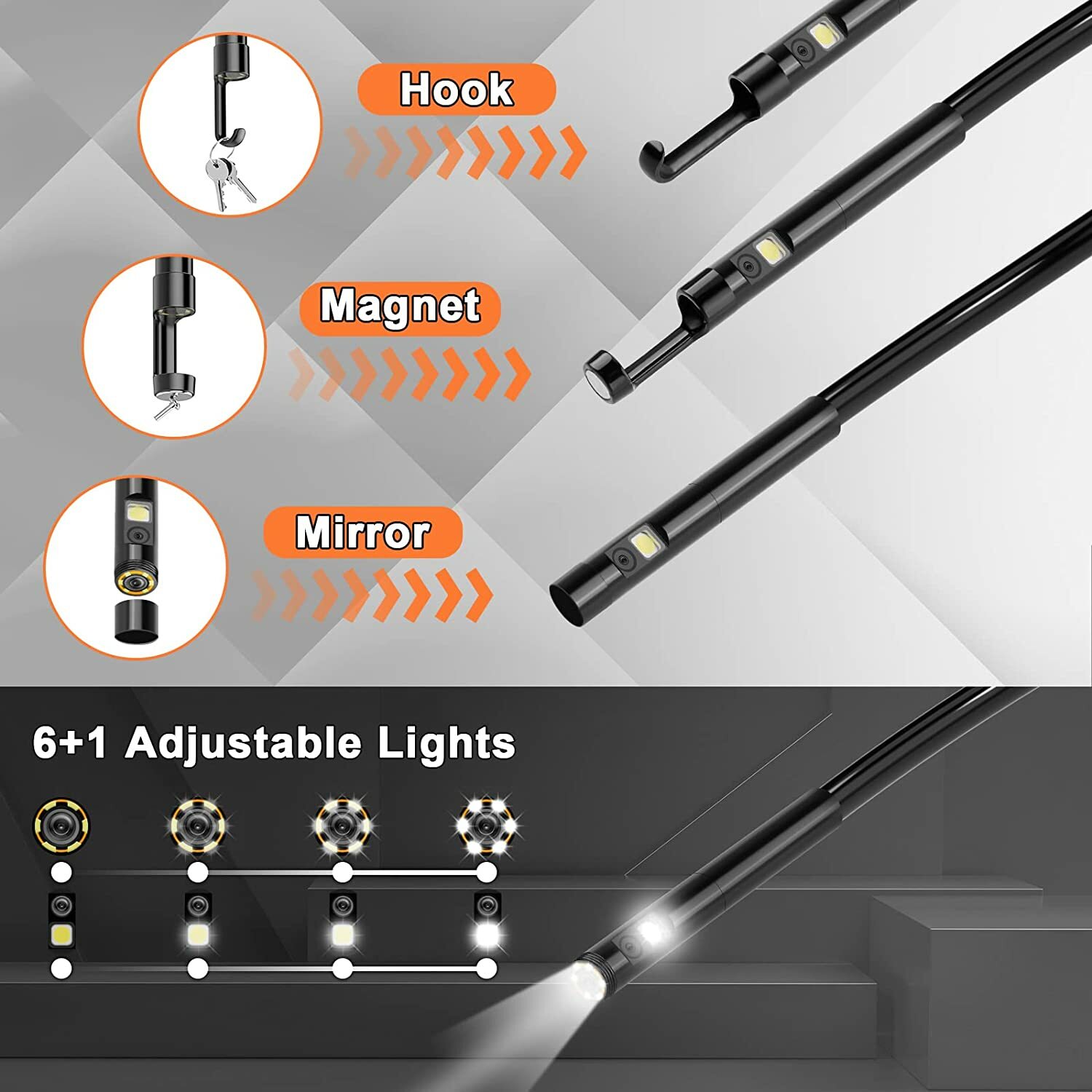 1080P Pipe Inspection Camera Endoscope Video Sewer Drain Cleaner Waterproof USB