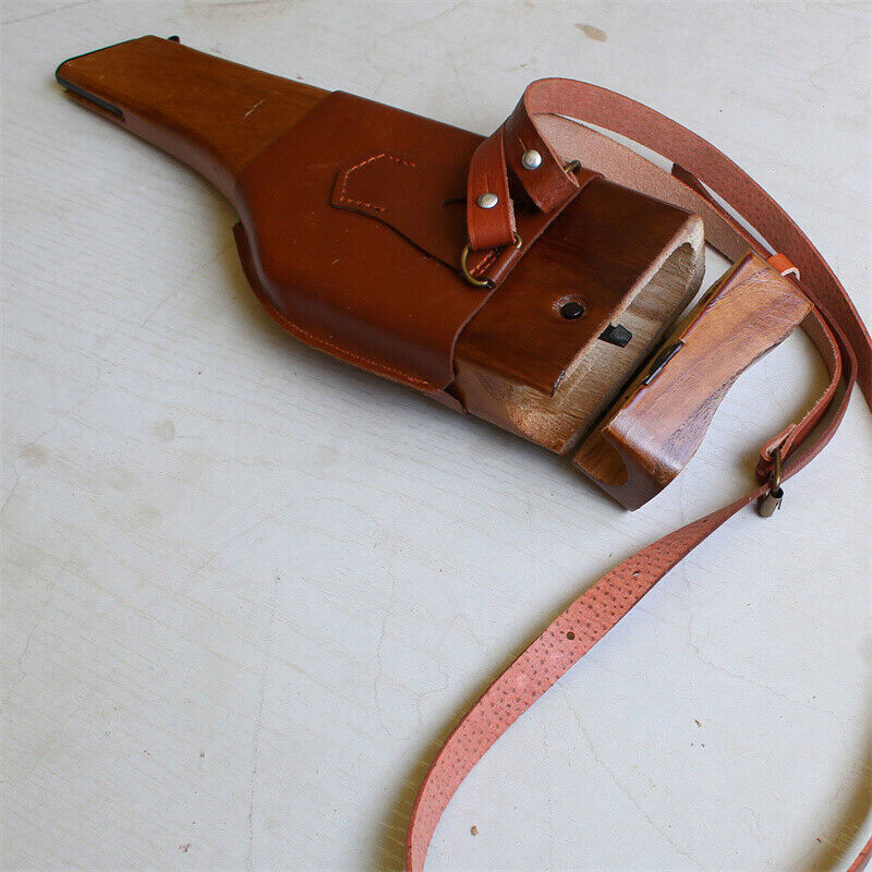 Ww2 Broomhandle German Mauser C96 Wood Shoulder Holster Butt Us Stock Collect