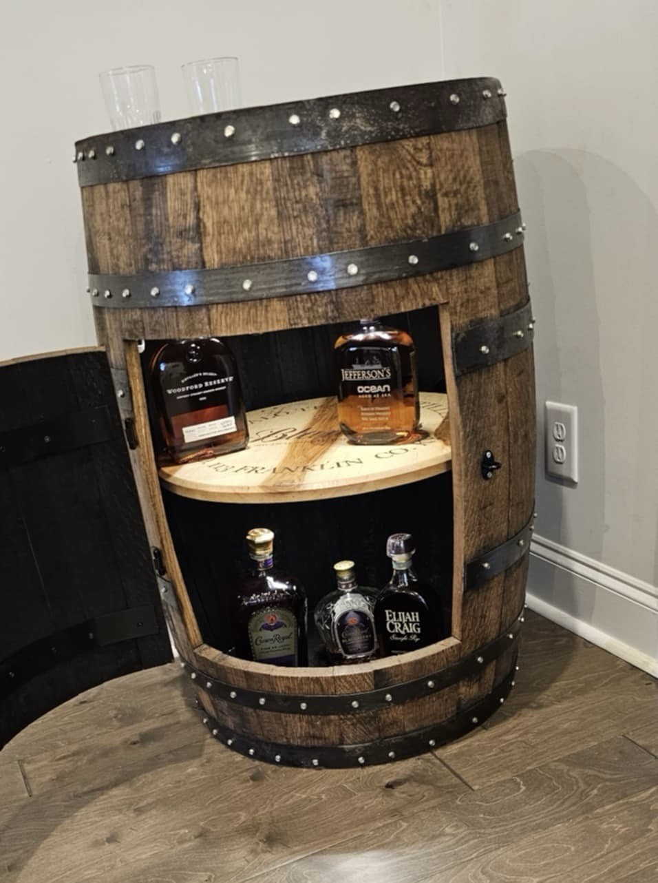 Whiskey Barrel Cabinets Bars “Free Shipping”