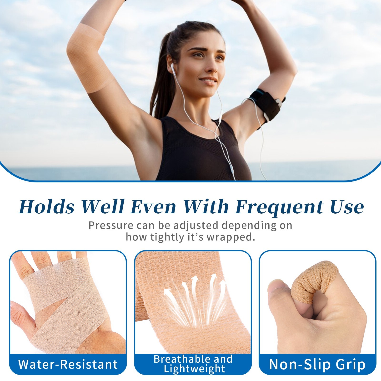 24 Count Self Adhesive Bandage Wrap 2" x 5 Yards (15 feet) Tape Pick Your Color