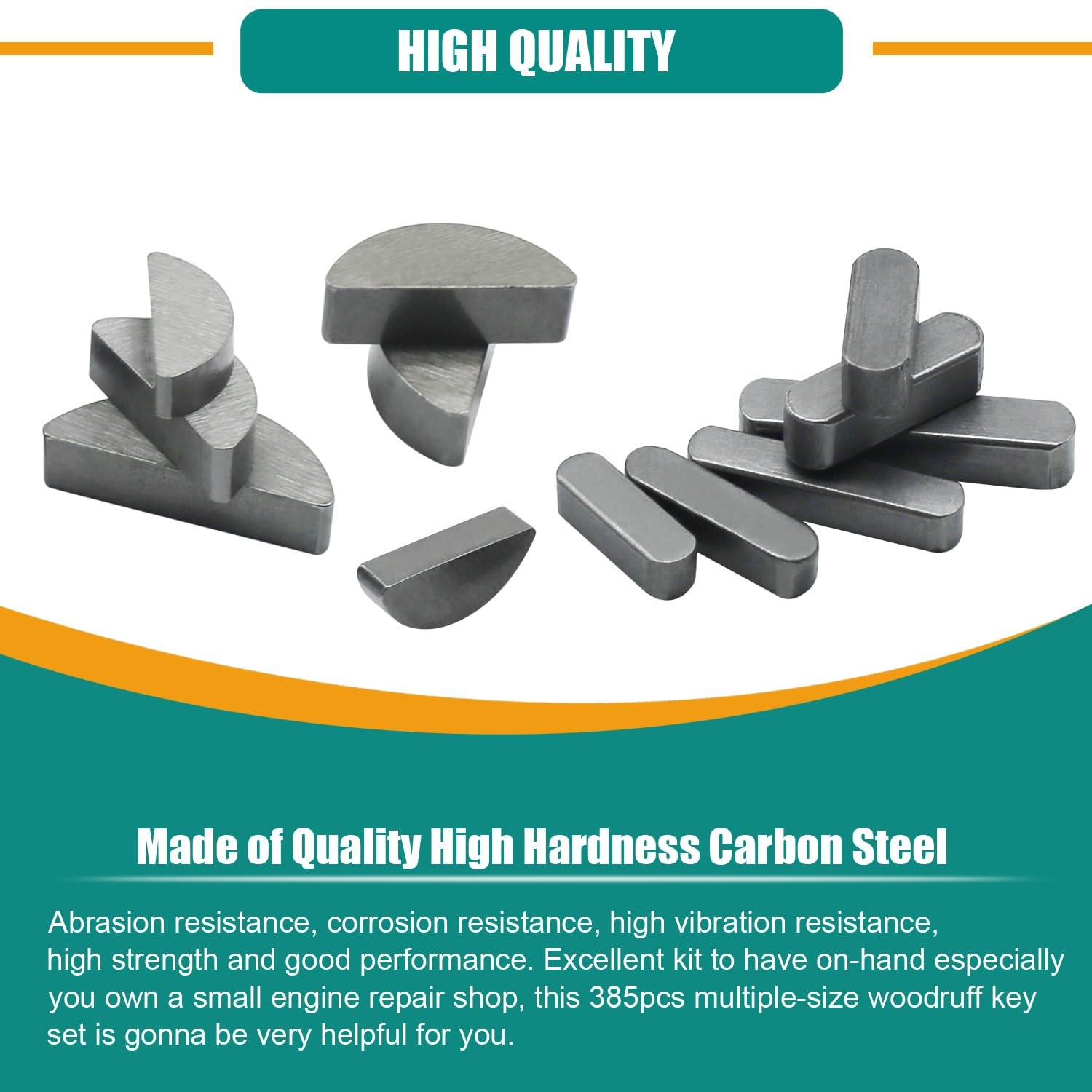 385pcs Metric Woodruff Key Assortment Kit Popular Sizes Include 205PCS Woodru...