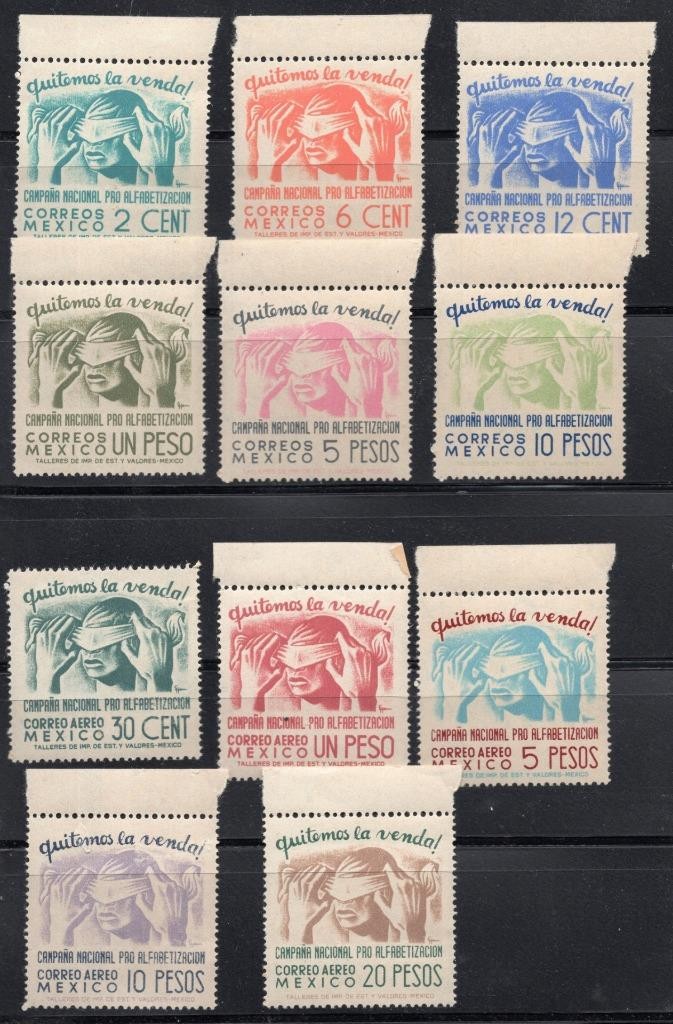 1945 MEXICO SCOTTS#  806-822  C153-157 BLINDFOLD AIRMAIL  VF/NH  BUT???
