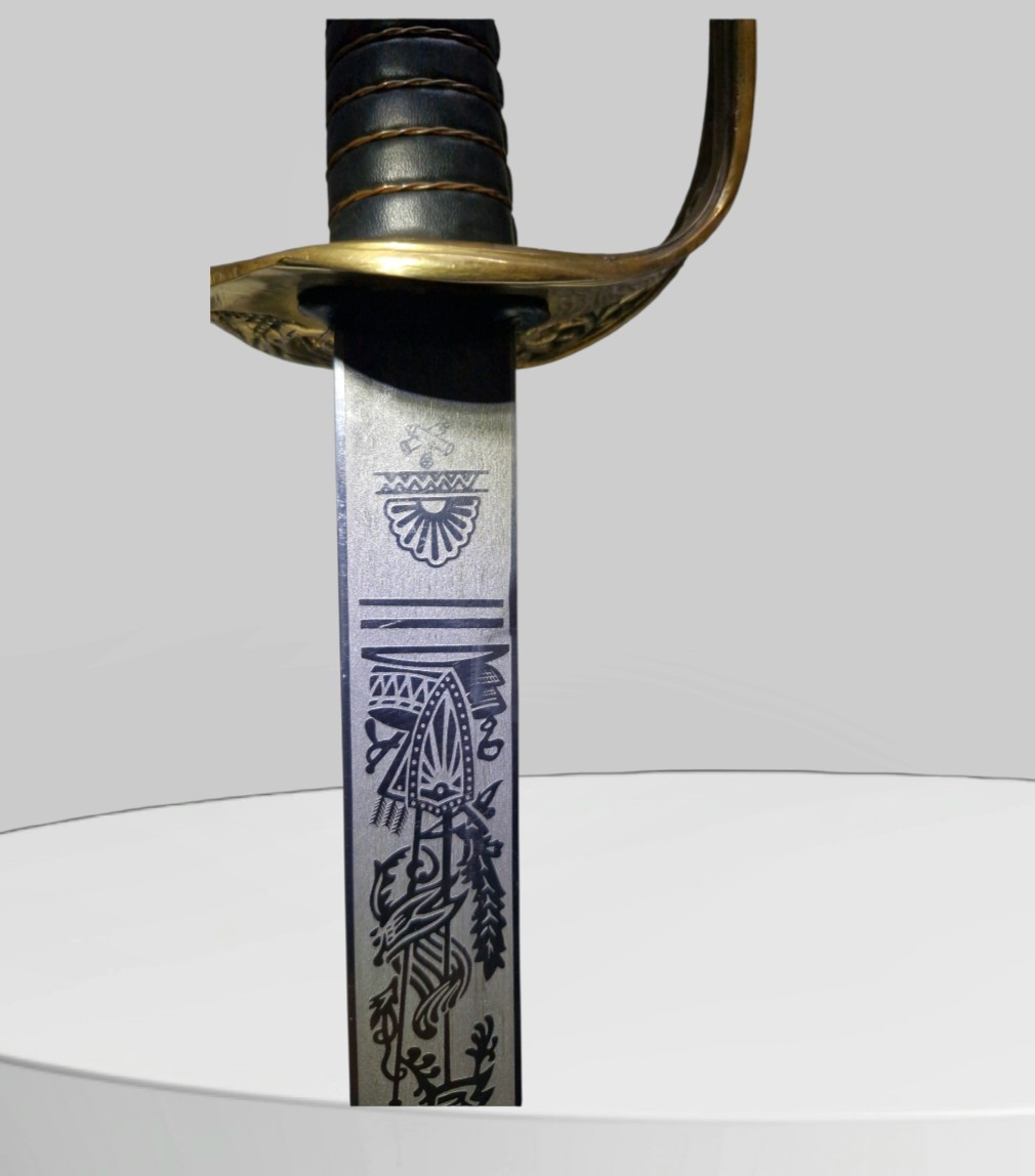 Decorative Brass Handle Naval Officer Dress Sword Replica – Ornate Guard,...