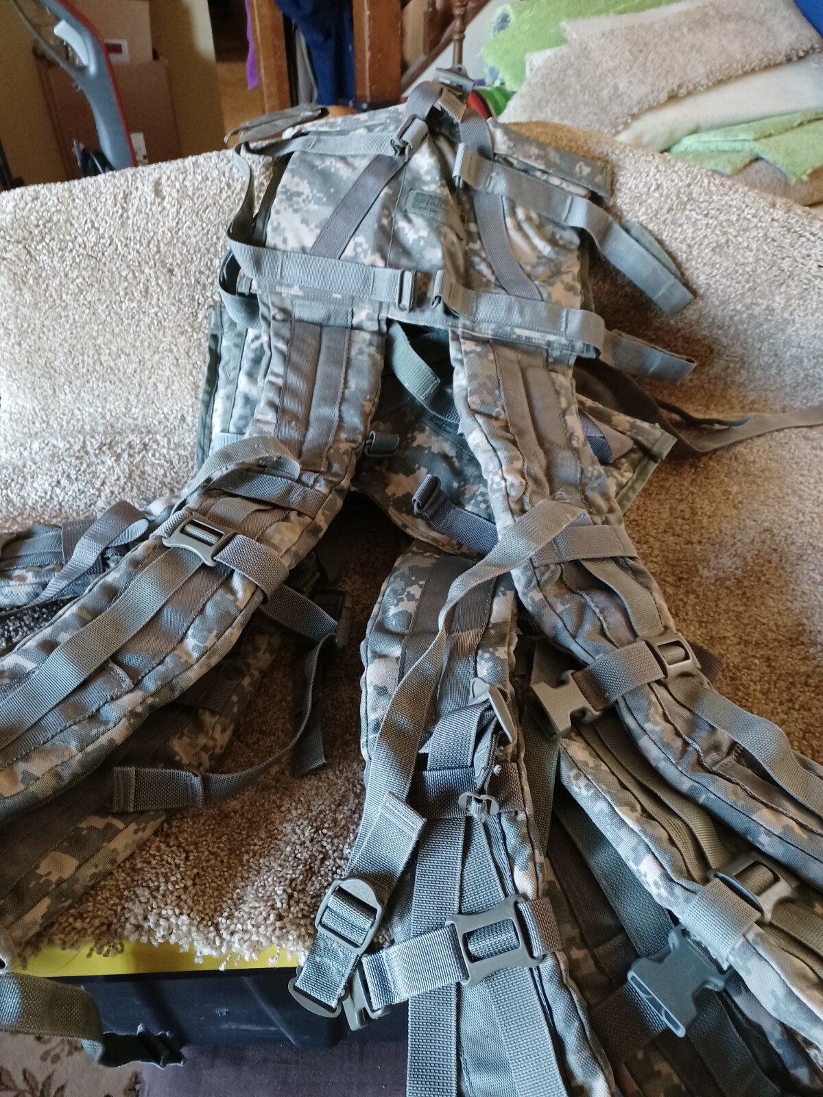 Molle II ACU Enhanced Camo Ruck Sack Shoulder Straps with Quick Release Lowers