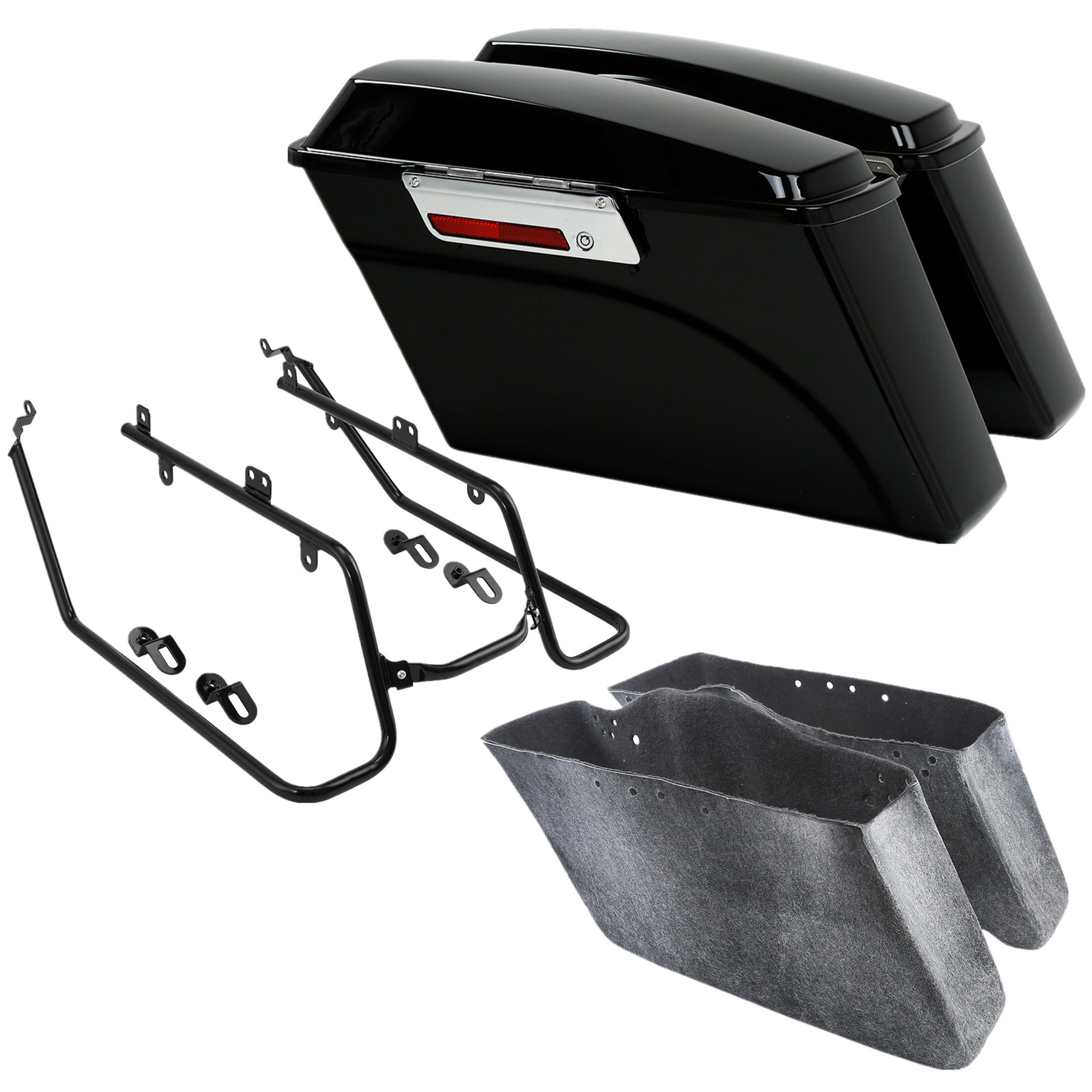 Hard Saddlebags & Conversion Brackets For Harley Dyna FXDF FXDB FXDC FXDL 08-17
