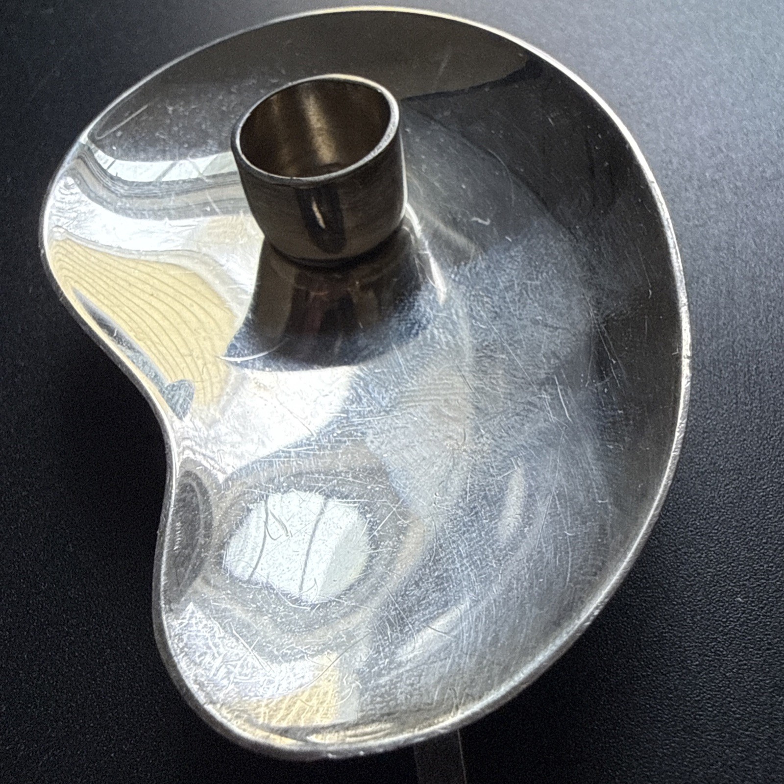 Mid Century Modern Sterling Silver Denmark Hugo Grun Candlestick Holders Pair