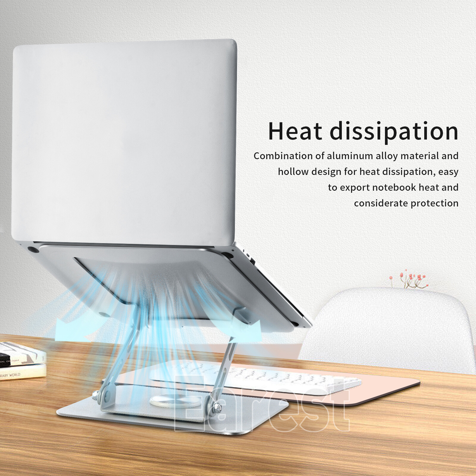 360° Rotating Adjutable Metal Laptop Stand Riser Computer Holder Notebook Desk