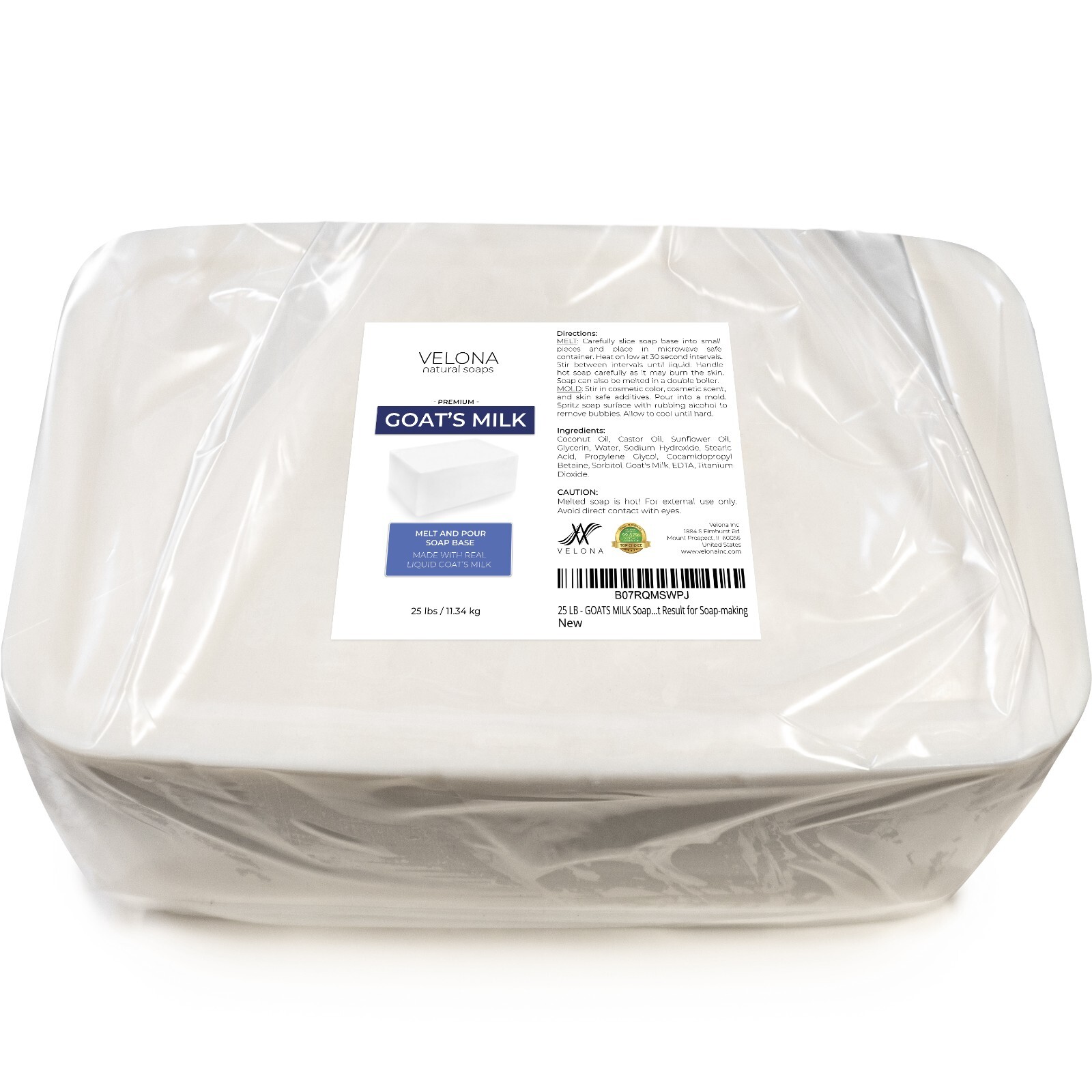 25 LB - GOATS MILK Soap Base by Velona | SLS/SLES free | Melt and Pour