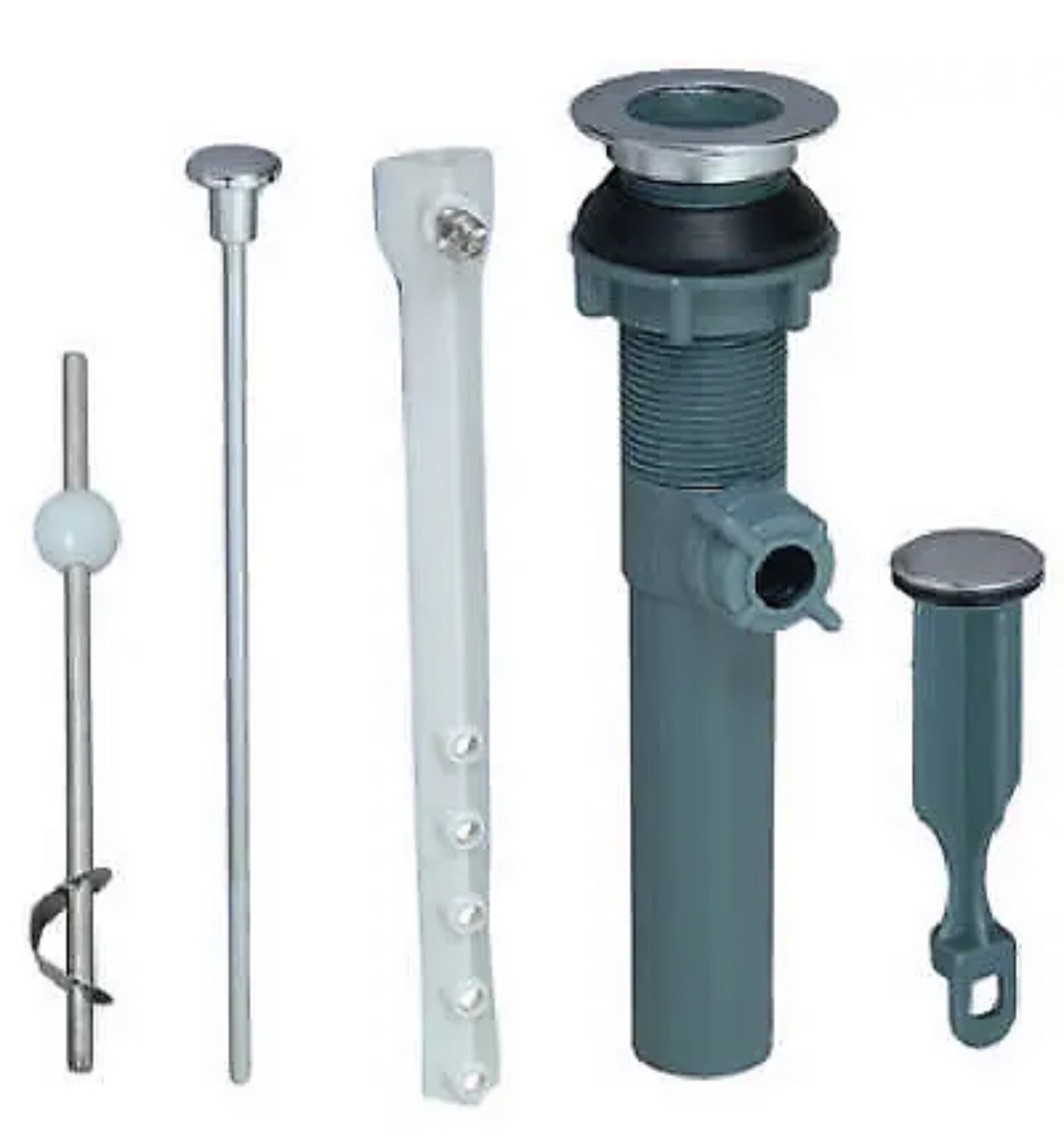 Vanity Bathroom Sink Pop Up Stopper Drain Assembly Kit Chrome/Plastic 1.25” Diam