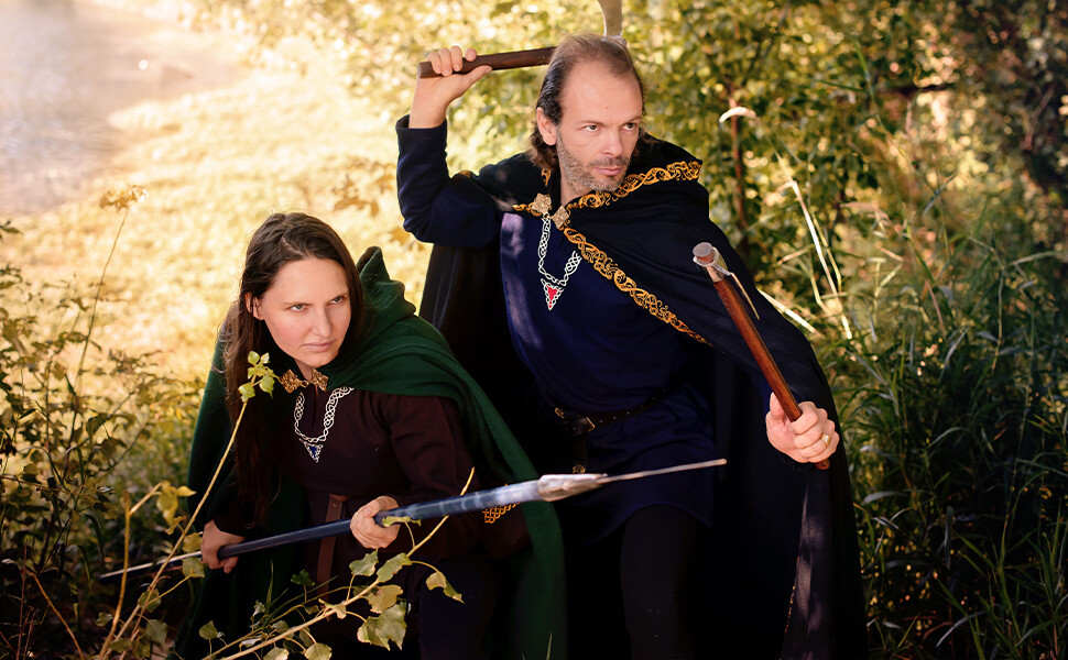 Viking Tunic Renaissance SCA Larp Cosplay Costume Medieval Inspired Shirt Brown