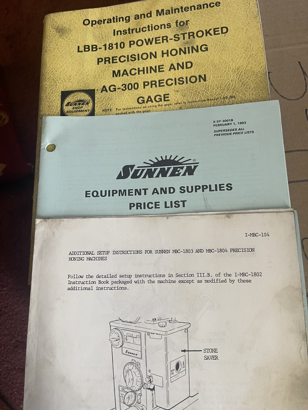 Operating Manual LBB1810 PowerStrokedHoningMachine/Supplies List/Supplement-3pcs