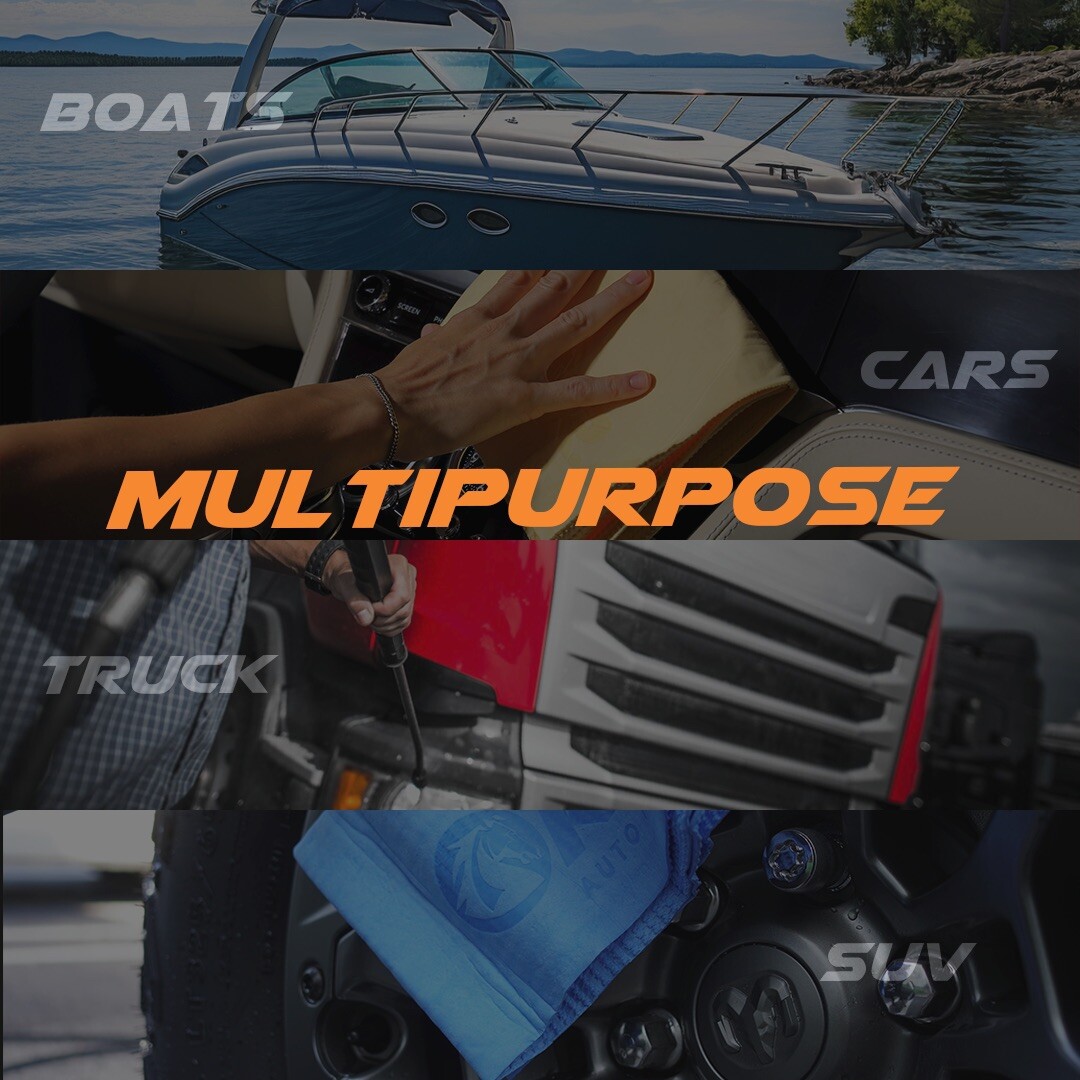 3-Pack PVA Synthetic REUSABLE Cleaning Chamois Cloth for Car Home Garden 17”x13"