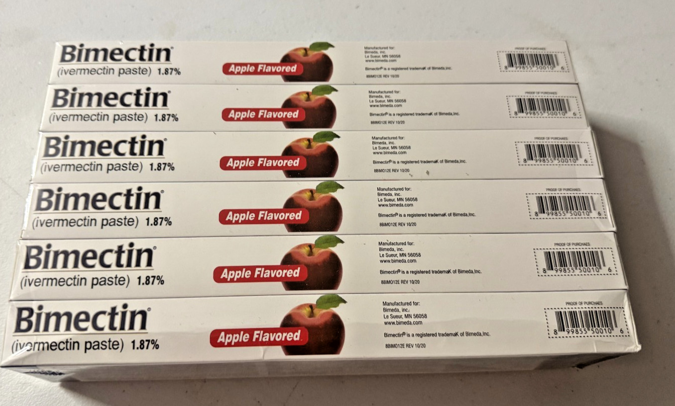 6 pack Paste Horse Dewormer Apple Flavor (6 DOSES) NIB