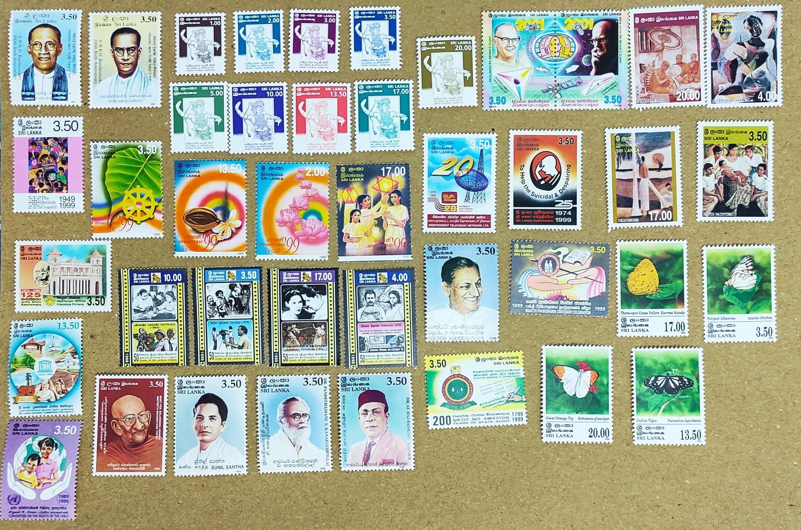 Sri Lanka Stamps 1999 Year Pack Stamp Collection 42x Mint Stamps (Rare Set)