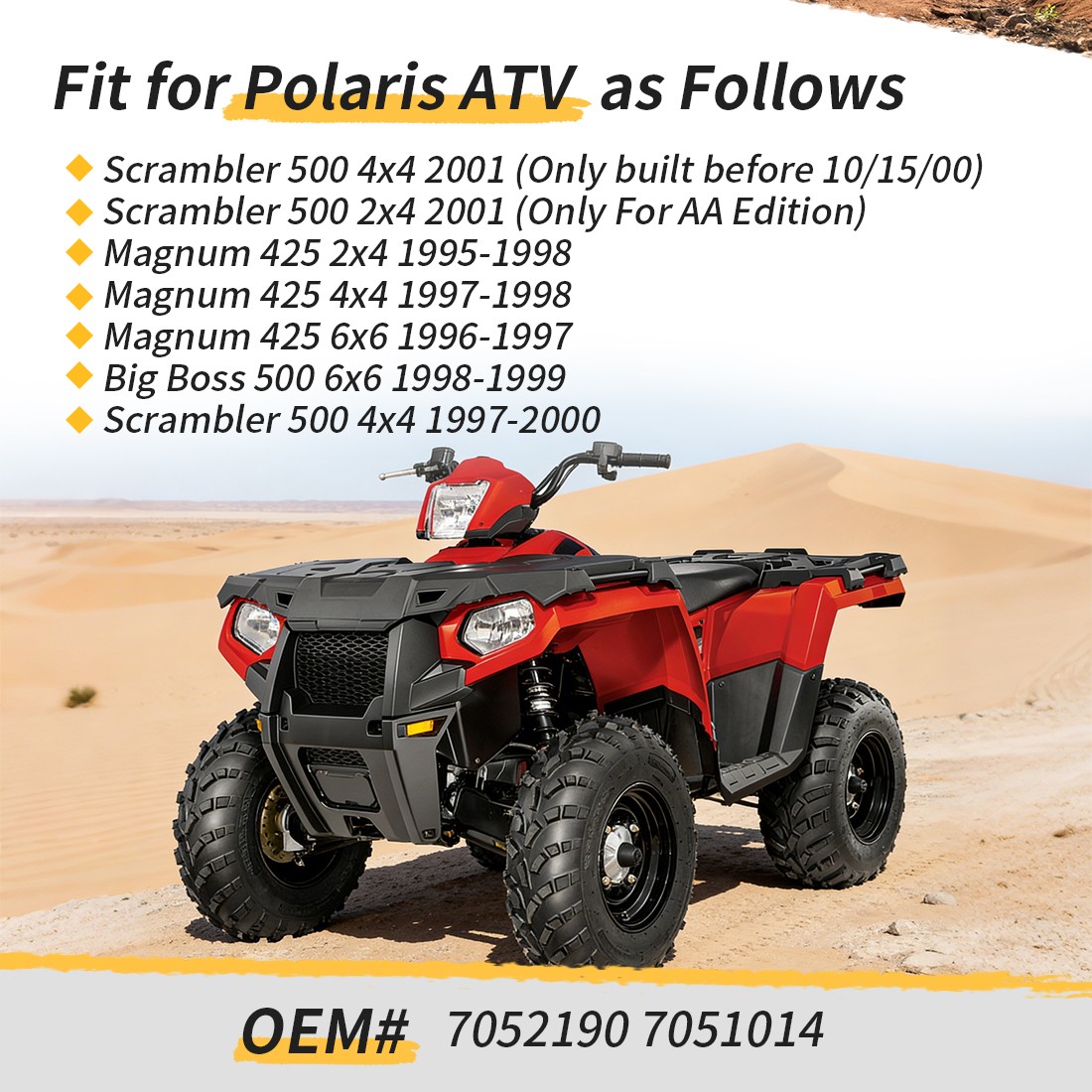 Fuel Pump & Fuel Valve Petcock For Polaris Magnum 425 95-98 Scrambler 500 97-01