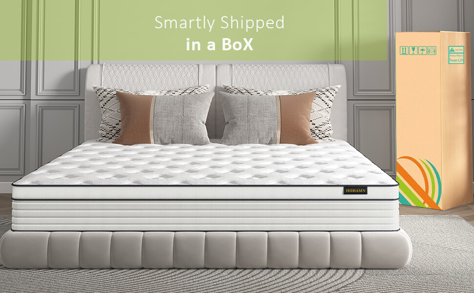 12" Mattress Full Queen King Size Gel Memory Foam Hybrid Spring Bed in a Box