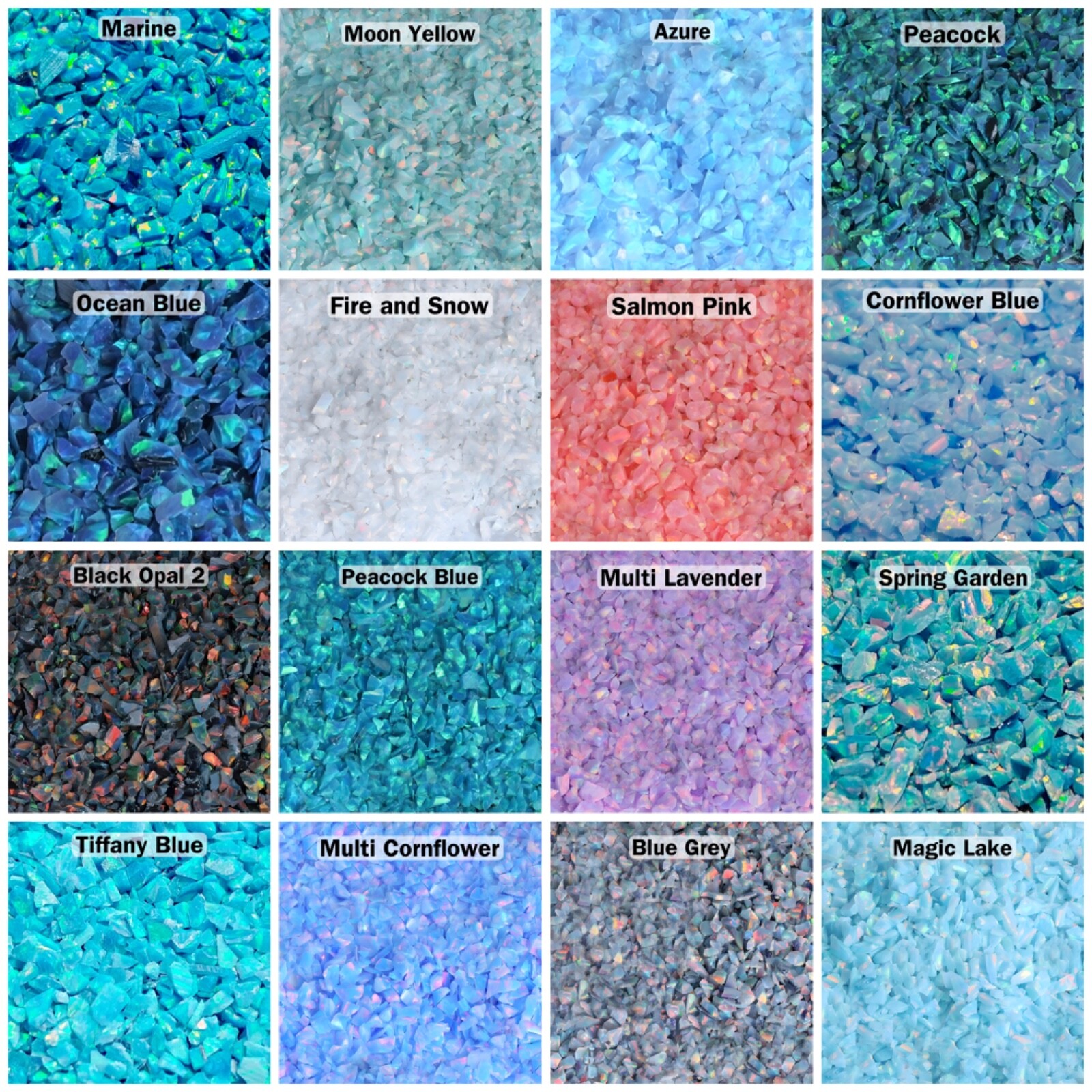 Crushed Opal - Synthetic Lab Made Opal - Sparkles in Jewelry/Wood/Resin Inlays