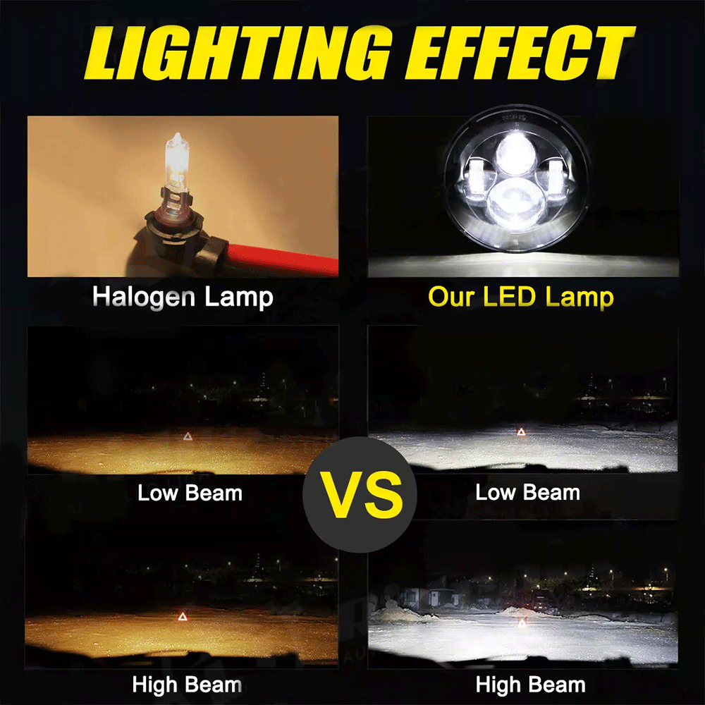 7"inch LED Headlight Projector Hi/Lo Beam for Yamaha V-Star XVS 650 1100 Classic