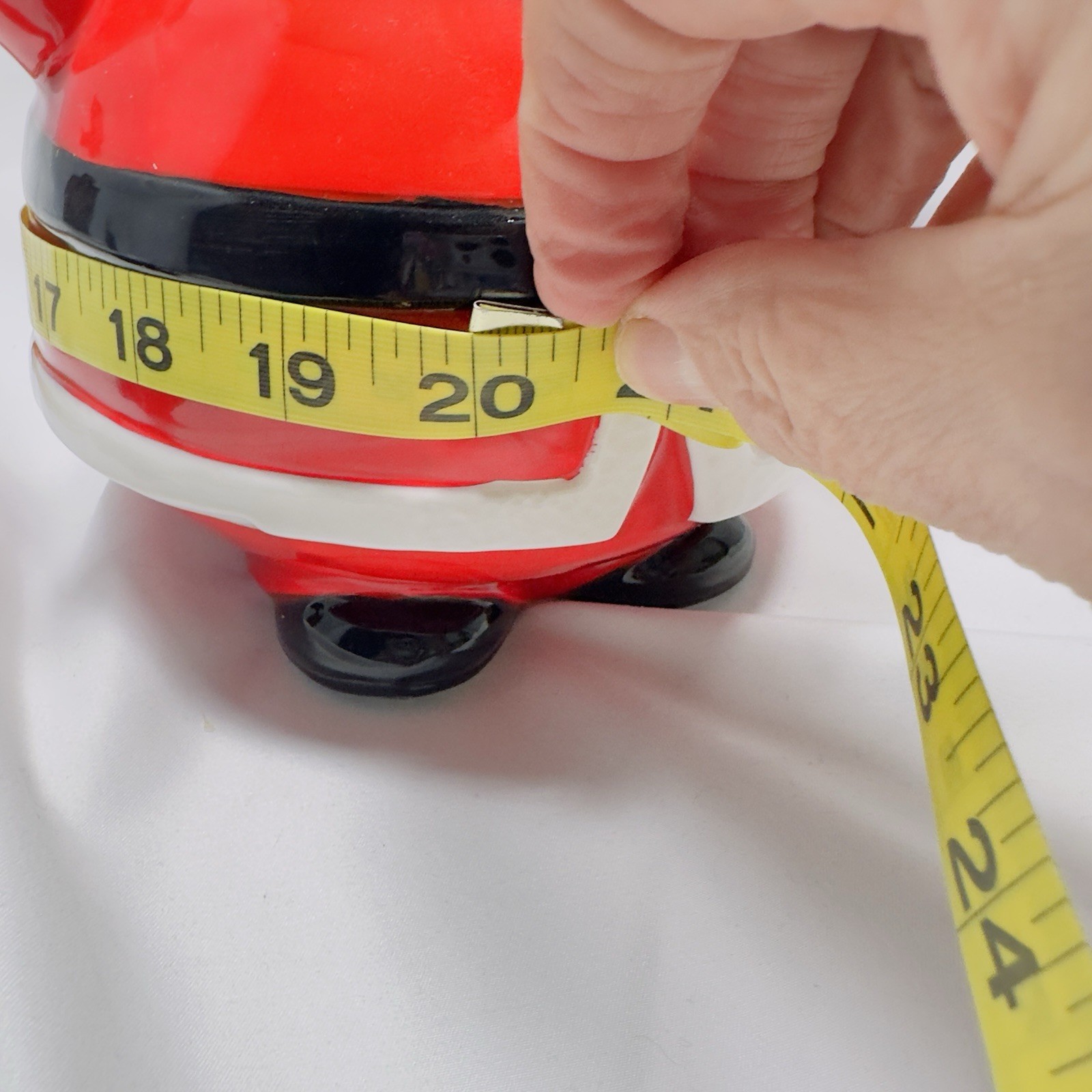 Omnibus OCI Painted Mr. Santa Claus Ceramic Teapot Christmas Tea Pot Candy Cane