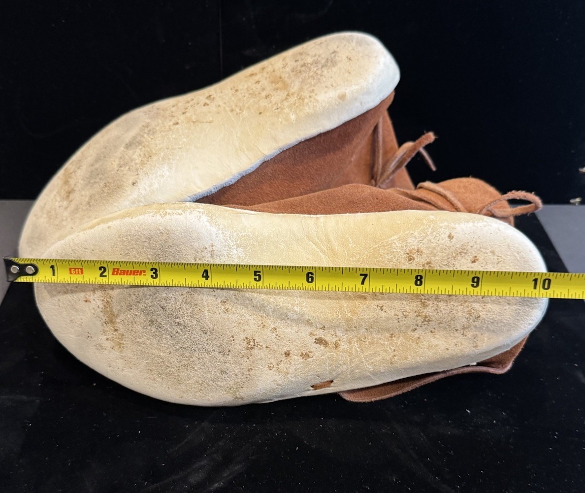 Old Native American Moccasins Navajo Apache Buckskin Hard Bottom High Top 7.5-9