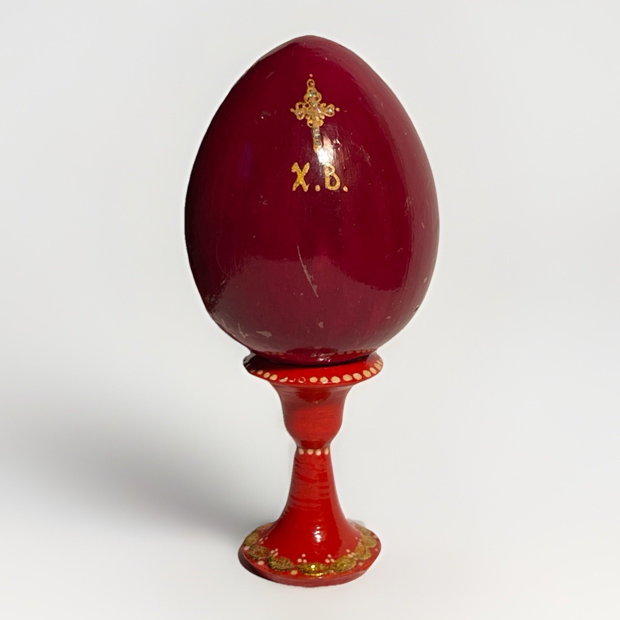 Folk Art Handpainted Wooden Pluto Water Egg French Lick,Indiana