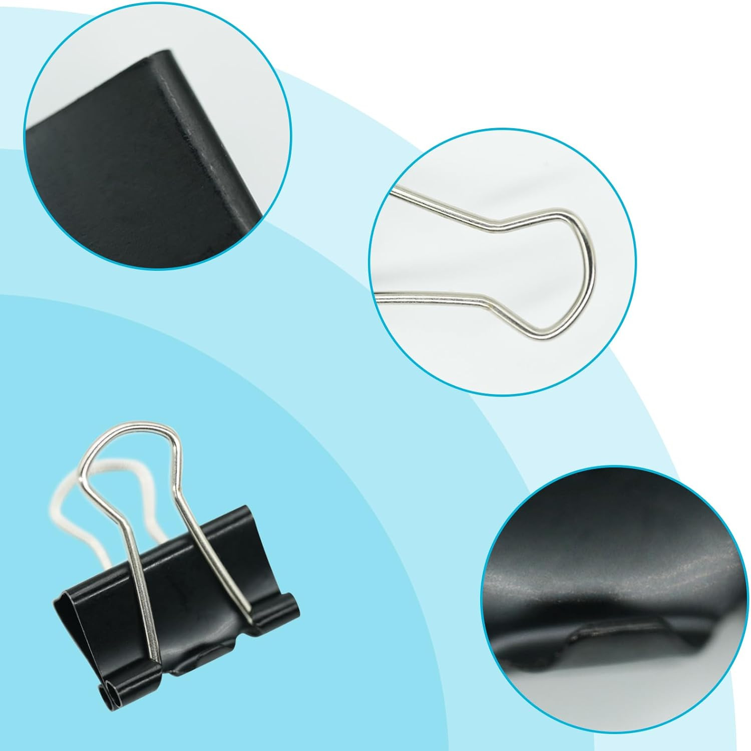 48Pcs Mini Binder Clips, 0.5 Inch(13Mm), Paper Clamps Micro Size for Office Supp