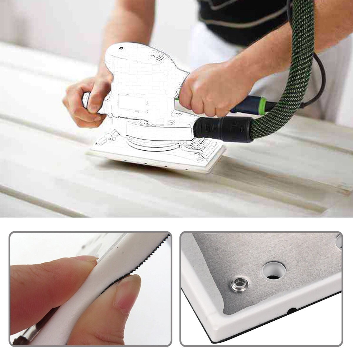 Sanding Plate Pad For Festool Slide RS 100 200 1 Replaced 483679 115mm x 225mm