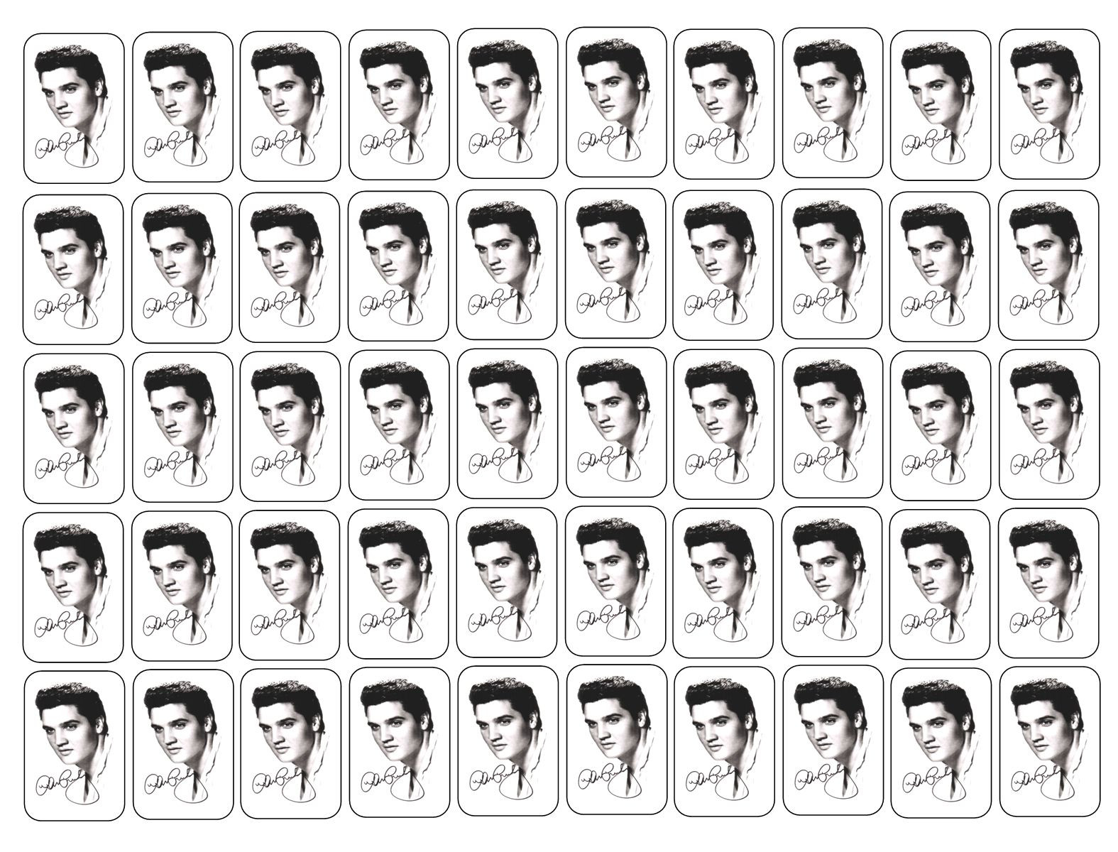 50 Elvis Presley Envelope Seals / Labels / Stickers, 1" by 1.5"