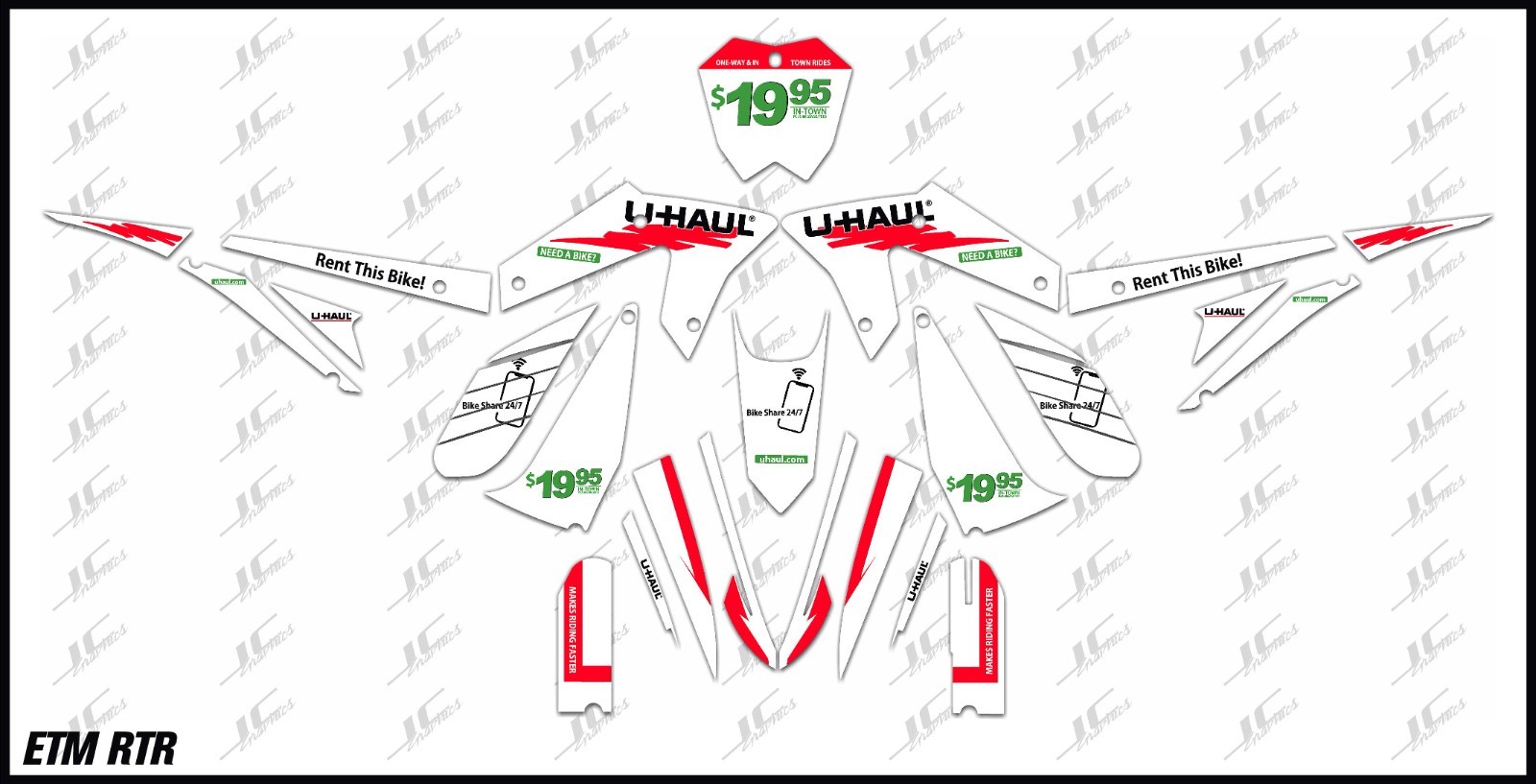 ETM RTR graphics kit decals THICK AND HIGH GLOSS .....