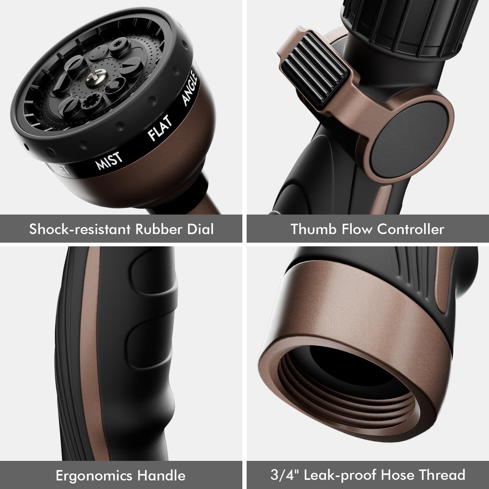 Watering Wand, Heavy Duty Metal Garden Hose Wand with Thumb Flow Control, 15-...