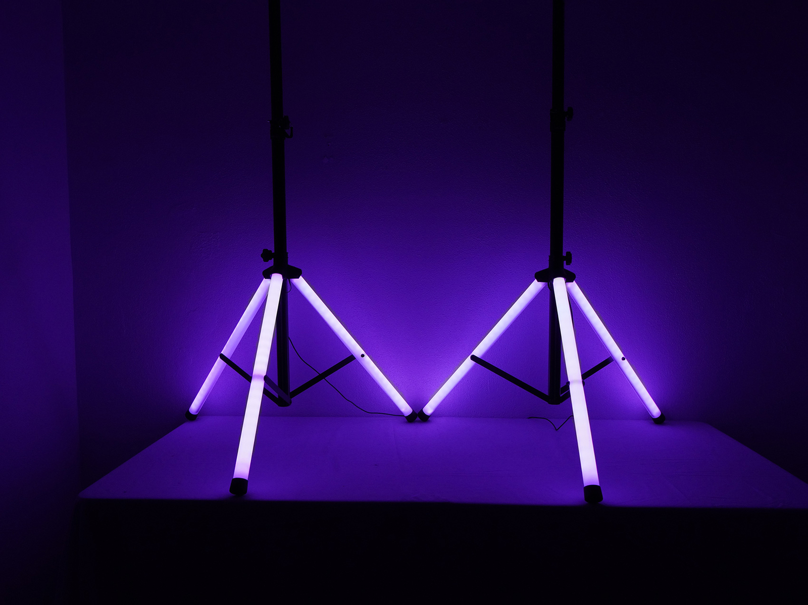 2) Rockville PARTY STAND LED DJ Tripod Speaker Stands+RGB Remote+Sound Activated
