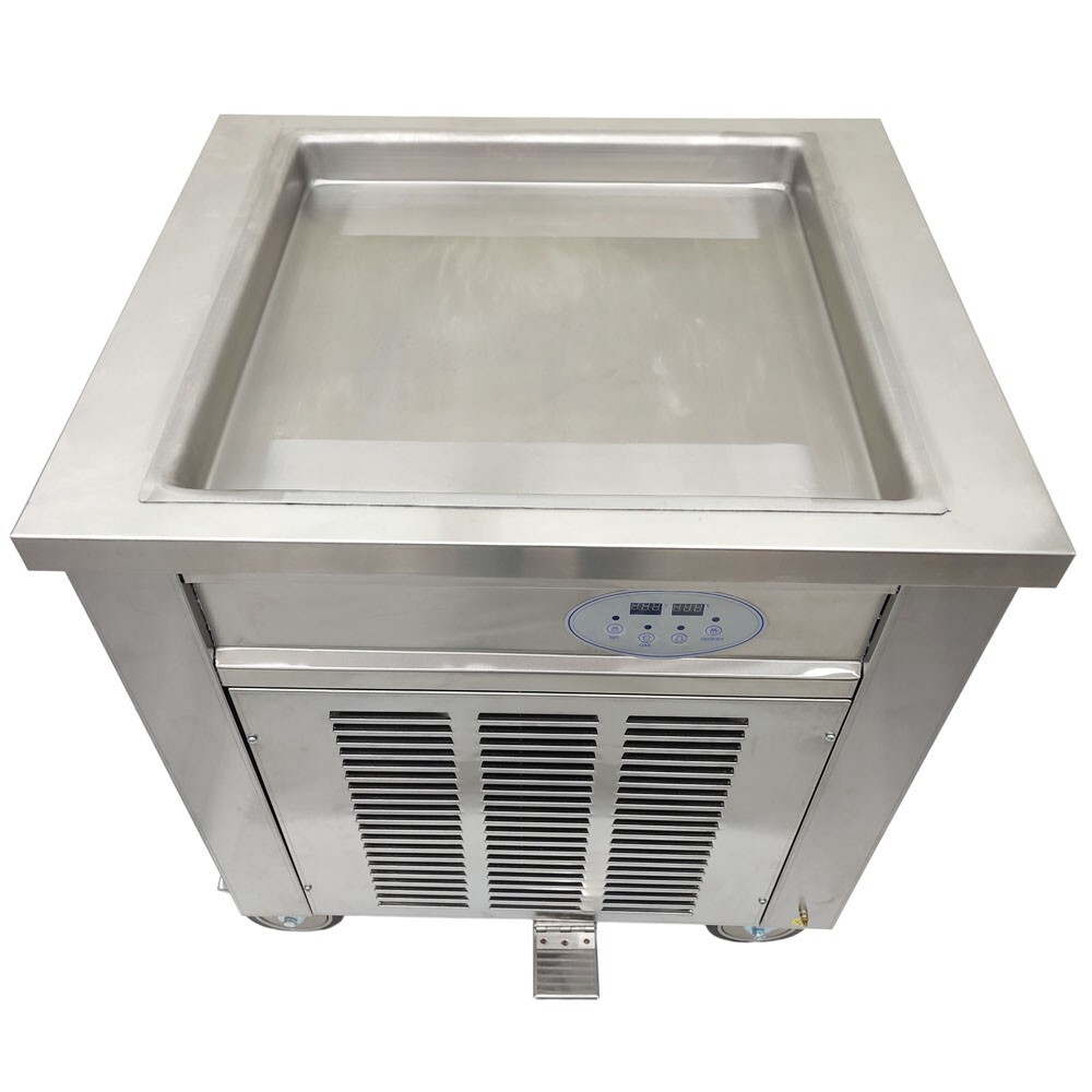 19*19in 110V Commercial Square Rolled Ice Cream Maker Frozen Yogurt Machine