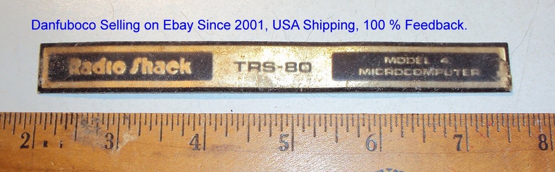 Radio Shack TRS-80 Model 4 Microcomputer Label from system, pull..